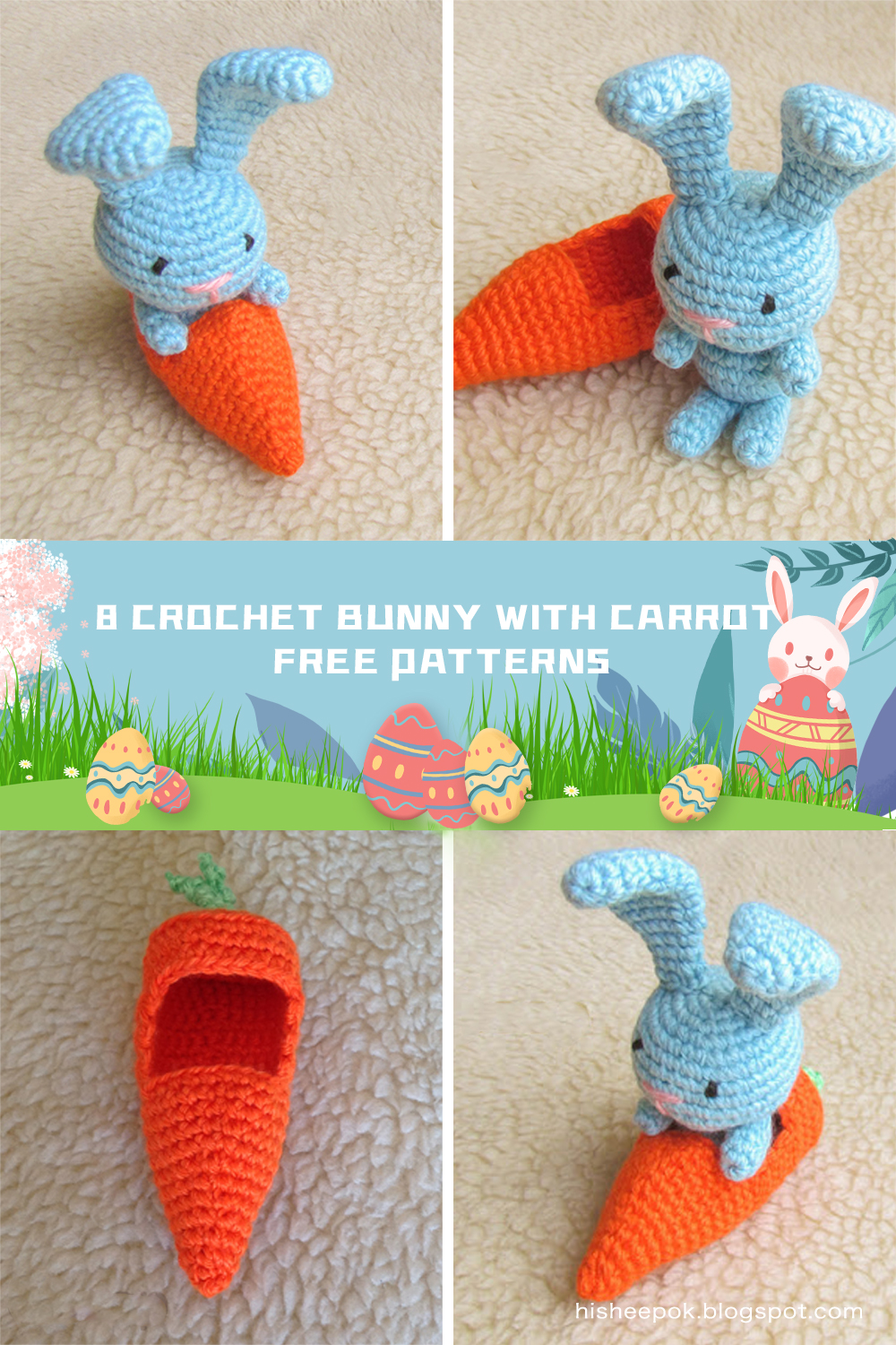 8 Crochet Bunny with Carrot FREE Patterns