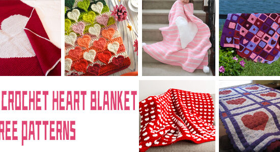 8 Crochet Heart Blanket FREE Patterns
