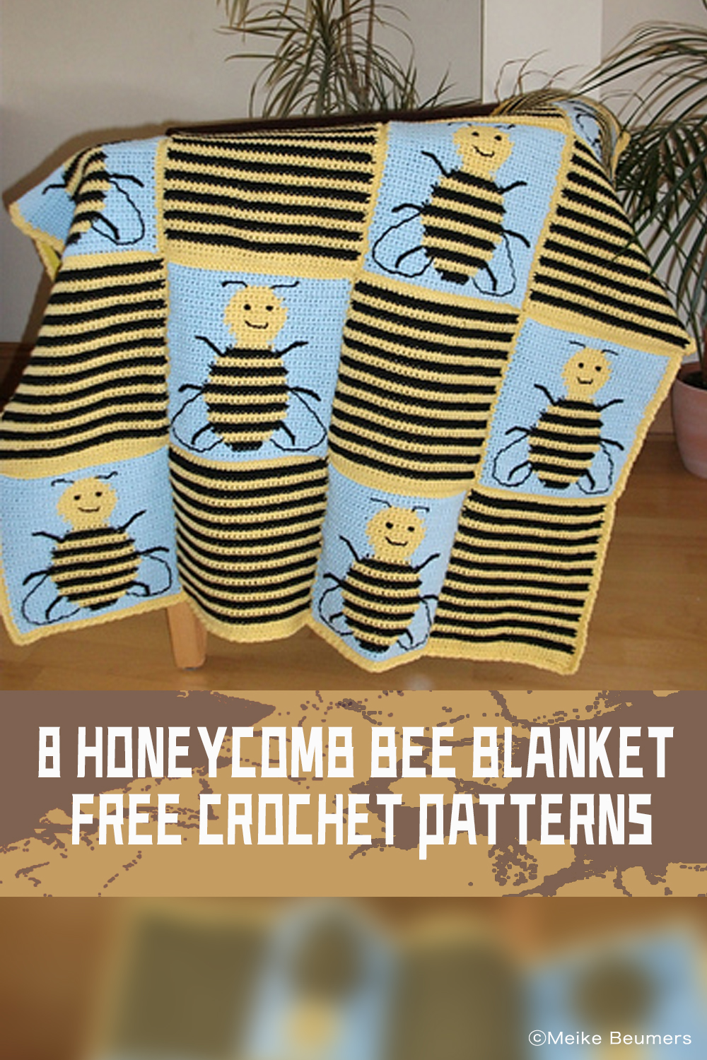 8 Crochet Honeycomb Bee Blanket FREE Patterns