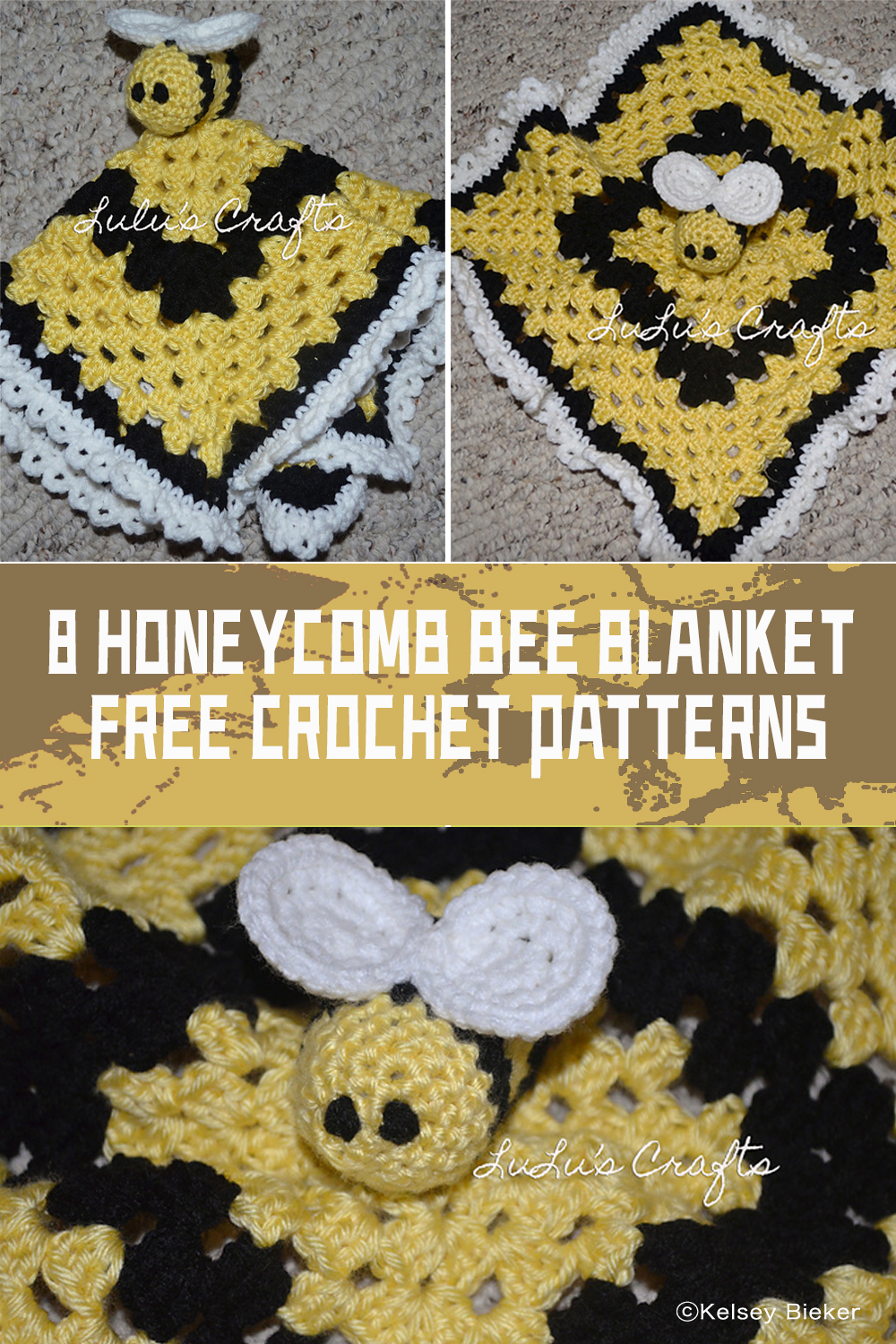 8 Crochet Honeycomb Bee Blanket FREE Patterns