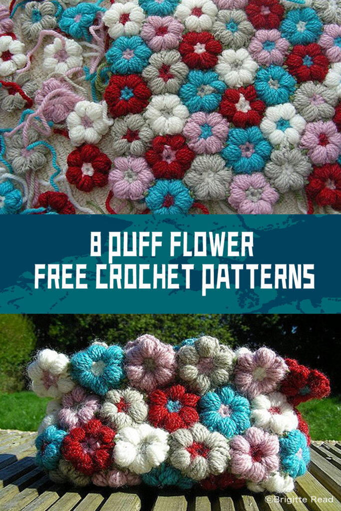 8 Crochet Puff Flower FREE Patterns