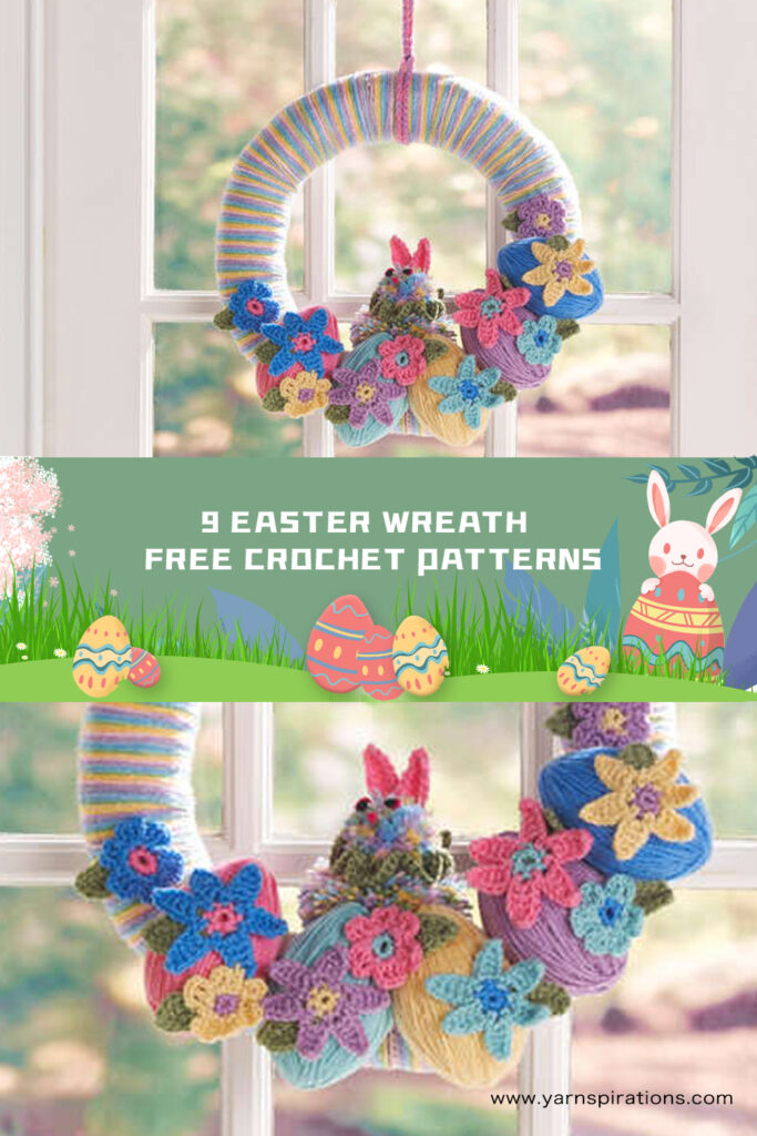 9 Easter Crochet Wreath FREE Patterns