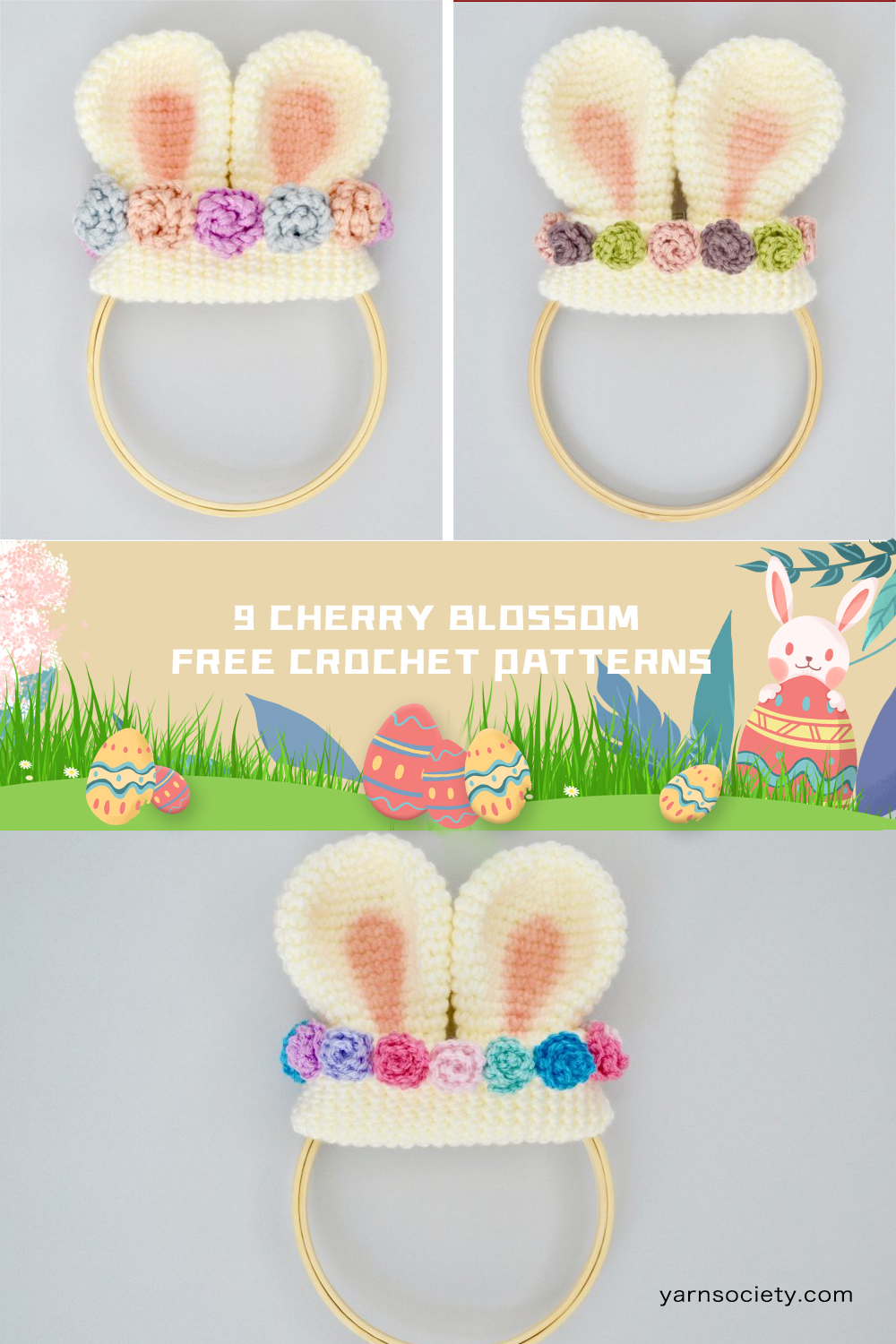 9 Easter Crochet Wreath FREE Patterns