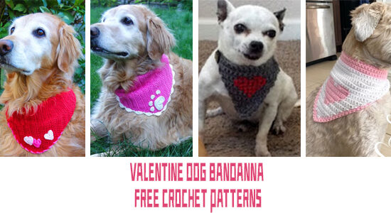 Valentine Dog Bandanna FREE Crochet Patterns
