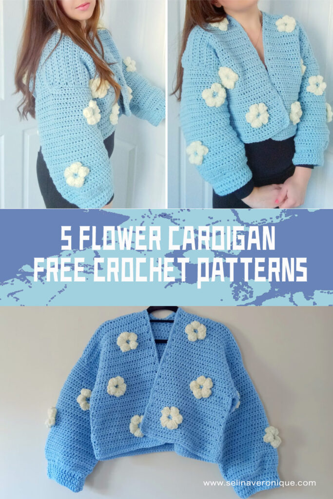 5 Crochet Flower Cardigan Patterns FREE