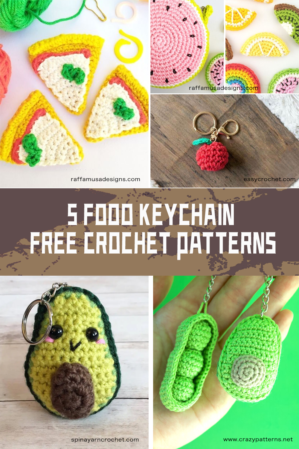  5 FREE Food Crochet Keychain Patterns 