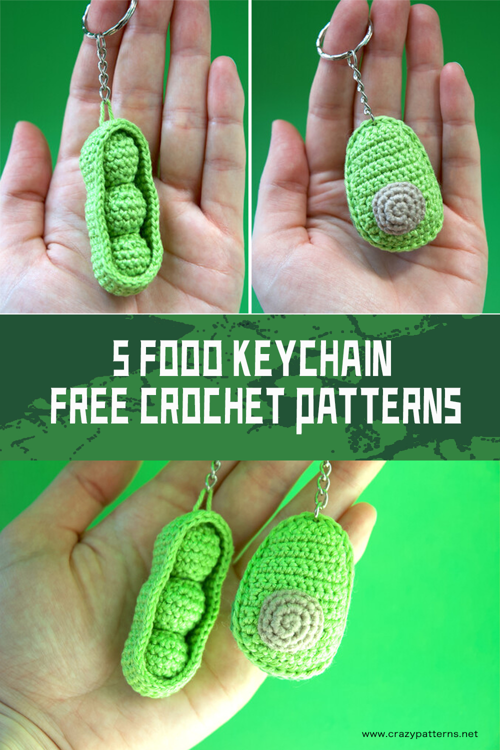 5 FREE Food Crochet Keychain Patterns 