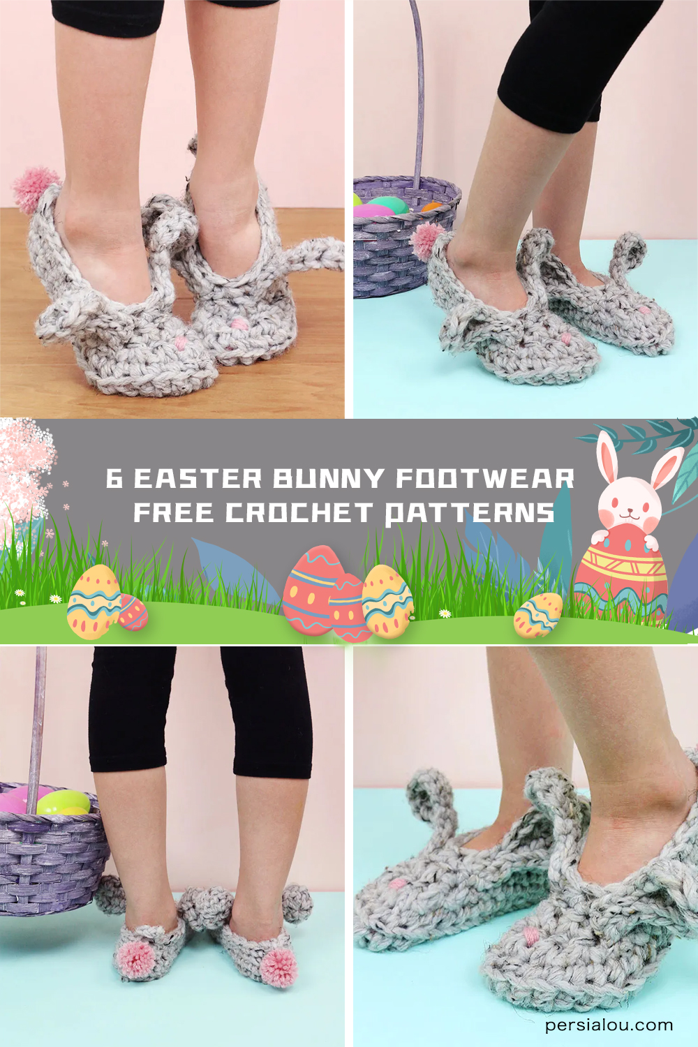 6 Easter Bunny Footwear FREE Crochet Patterns
