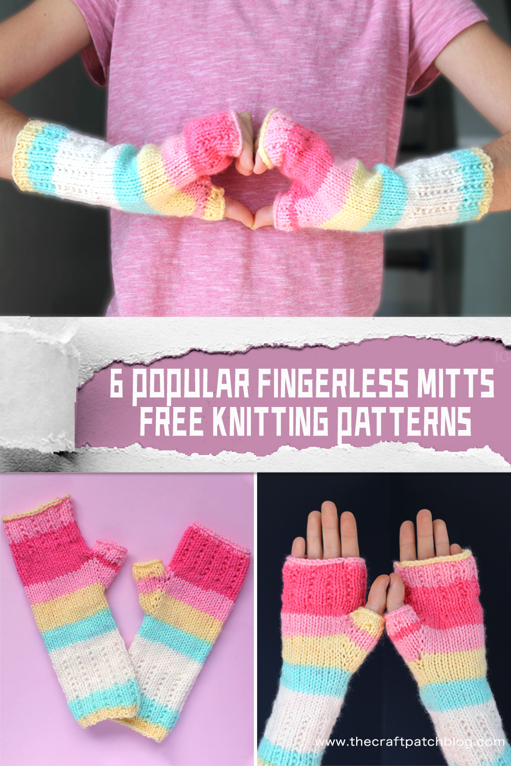 6 FREE Popular Knitted Fingerless Mitts Patterns