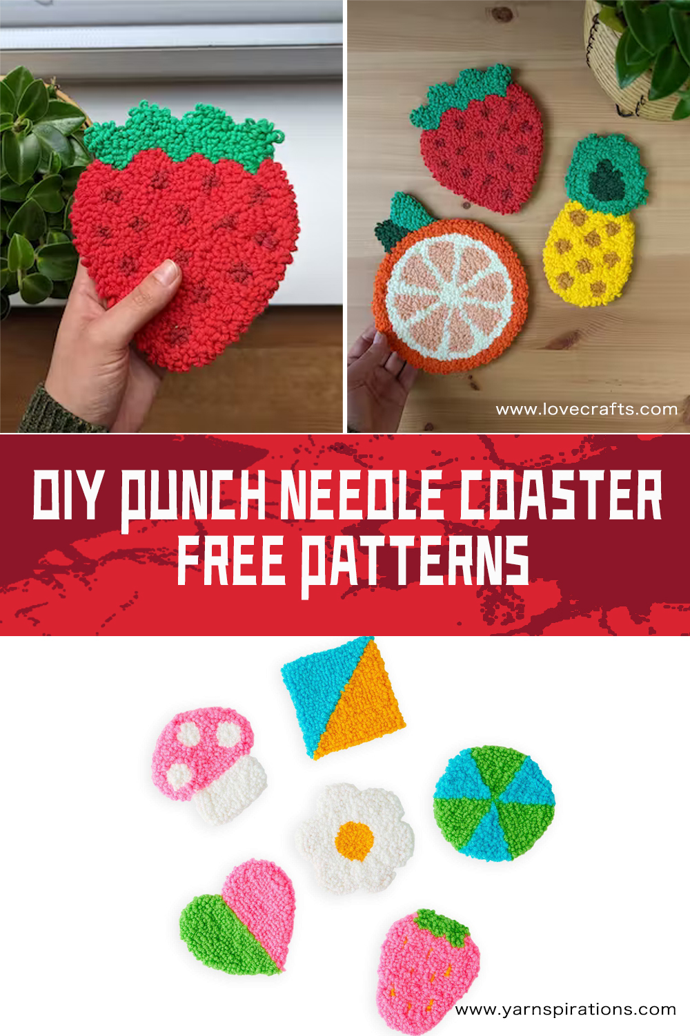 DIY Punch Needle Coaster Free Patterns 