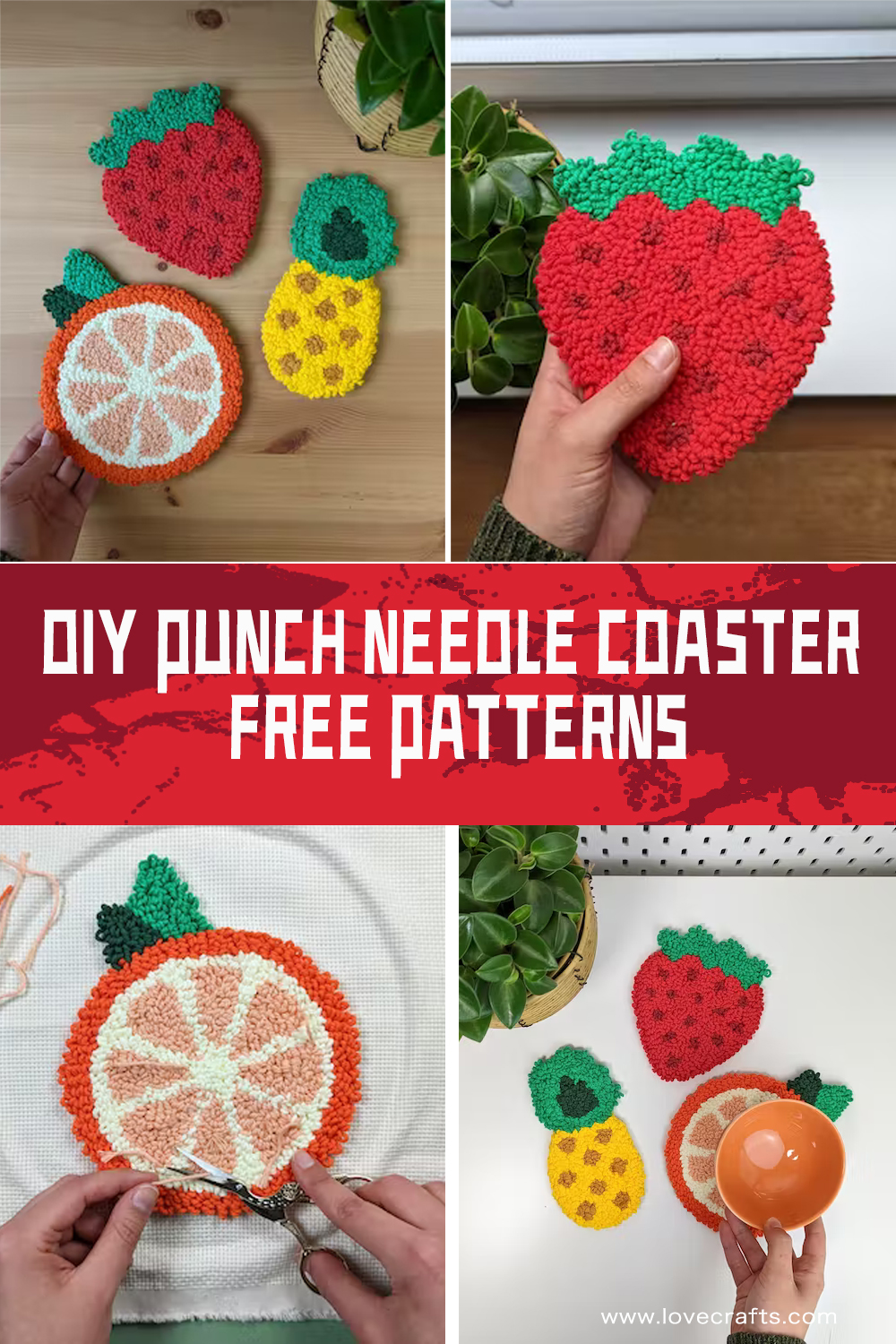 DIY Punch Needle Coaster Free Patterns 