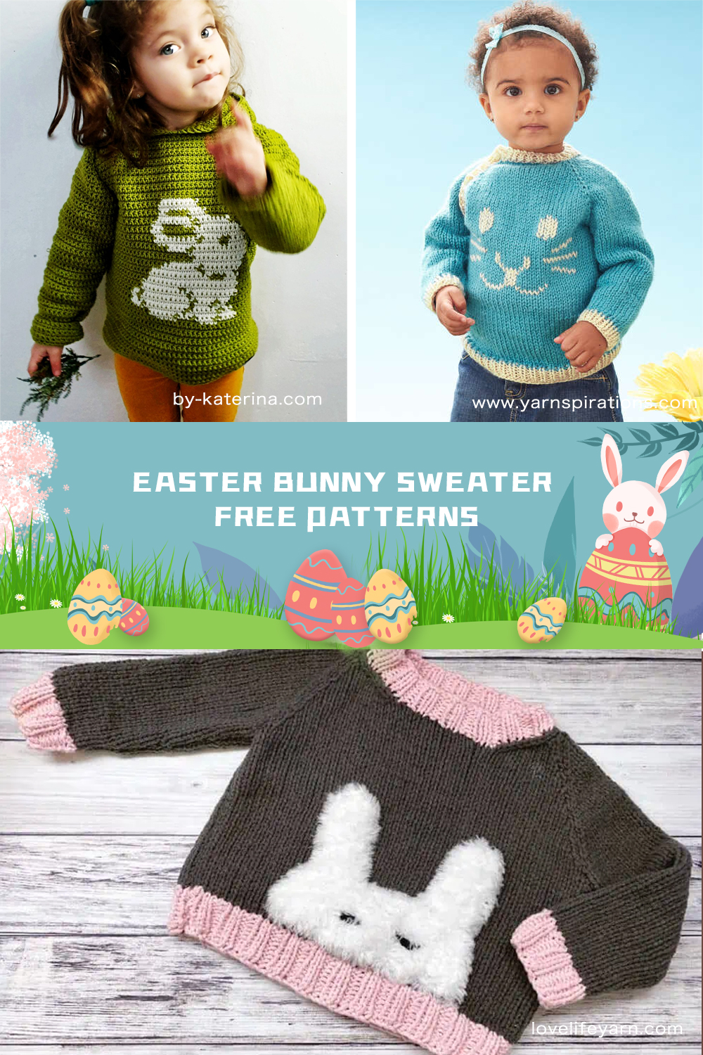 Easter Bunny Sweater FREE Crochet /KNITTING PATTERN