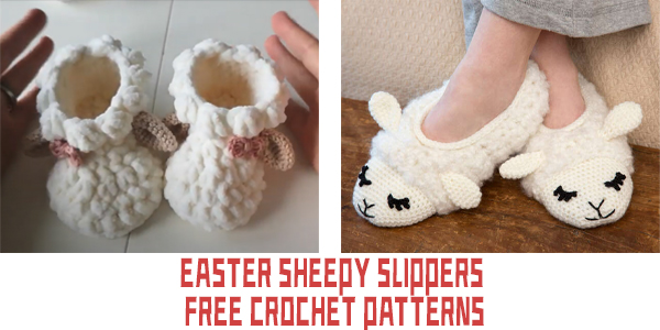 Easter Sheepy Slippers FREE Crochet Patterns