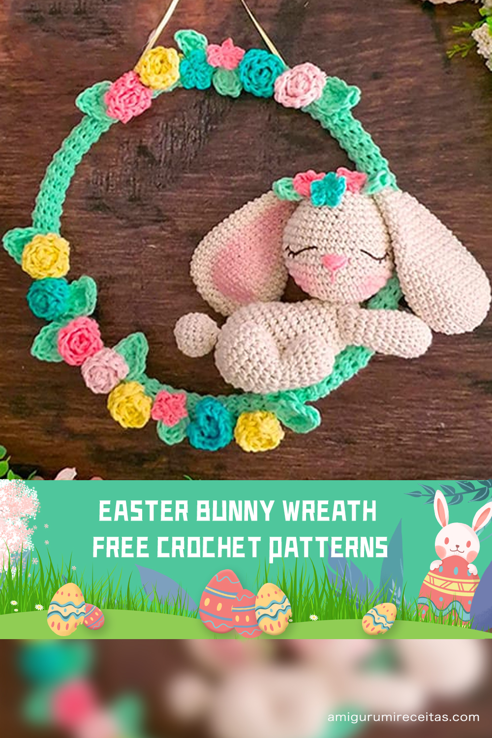 FREE Crochet Easter Bunny Wreath Patterns