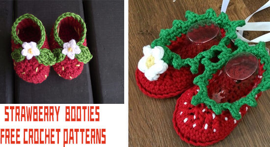FREE Crochet Strawberry Booties Patterns