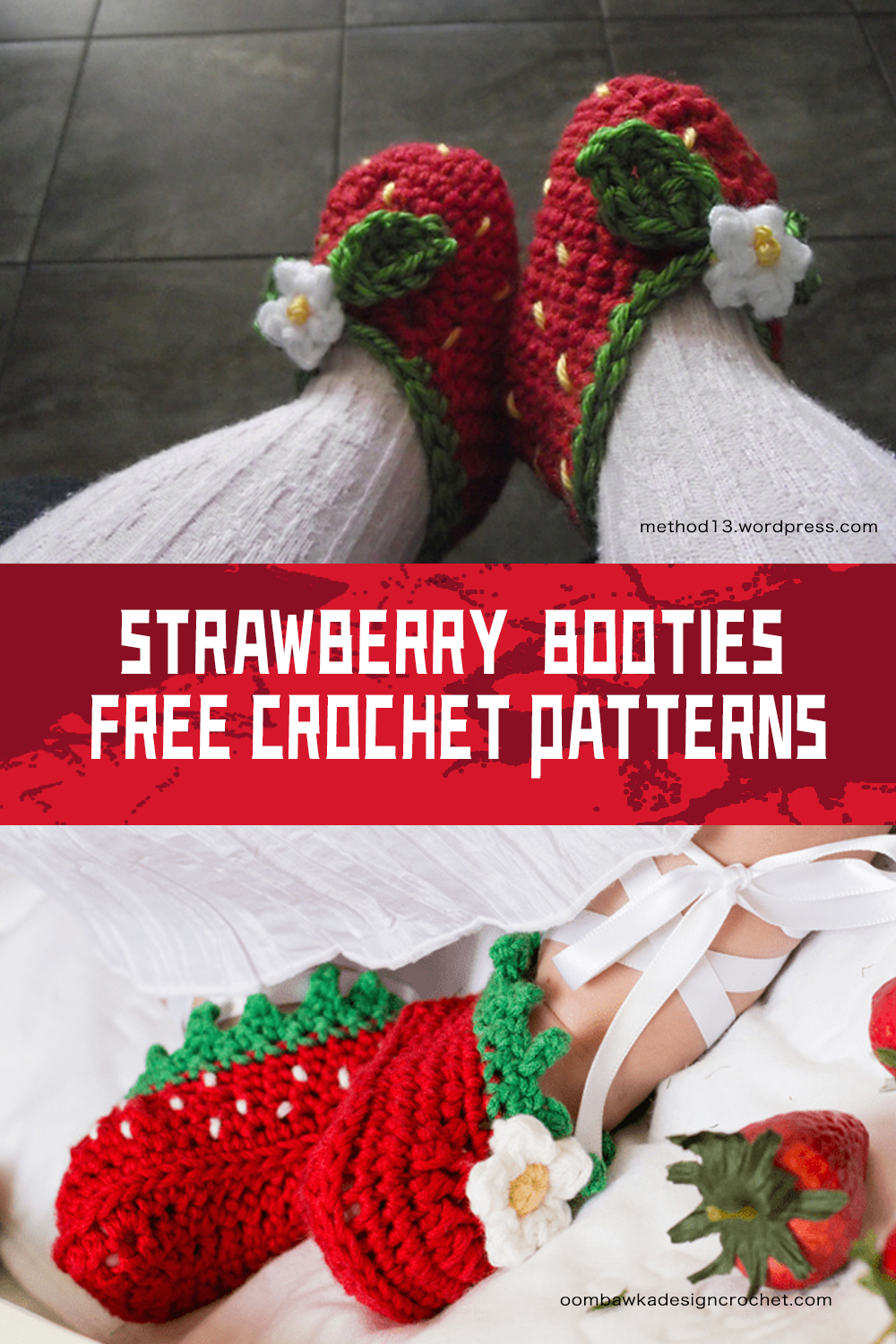 FREE Crochet Strawberry  Booties Patterns