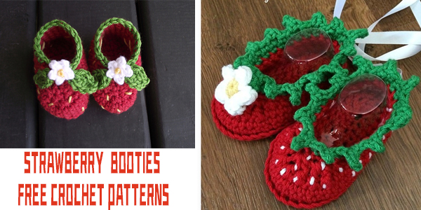 FREE Crochet Strawberry Booties Patterns