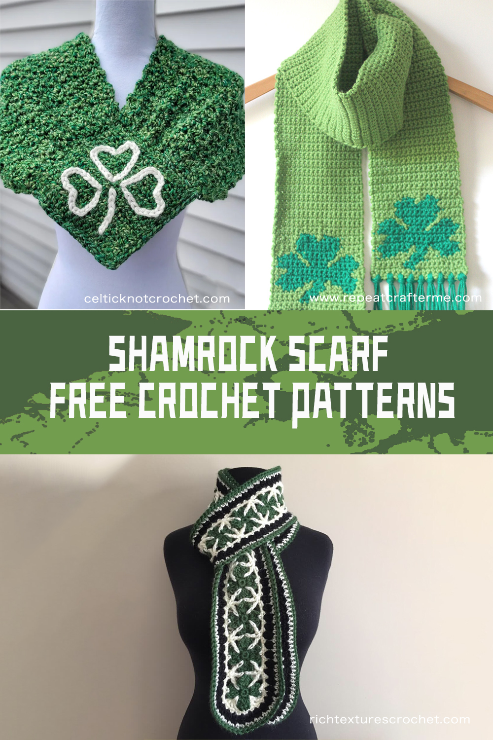 Shamrock Crochet Scarf FREE Patterns