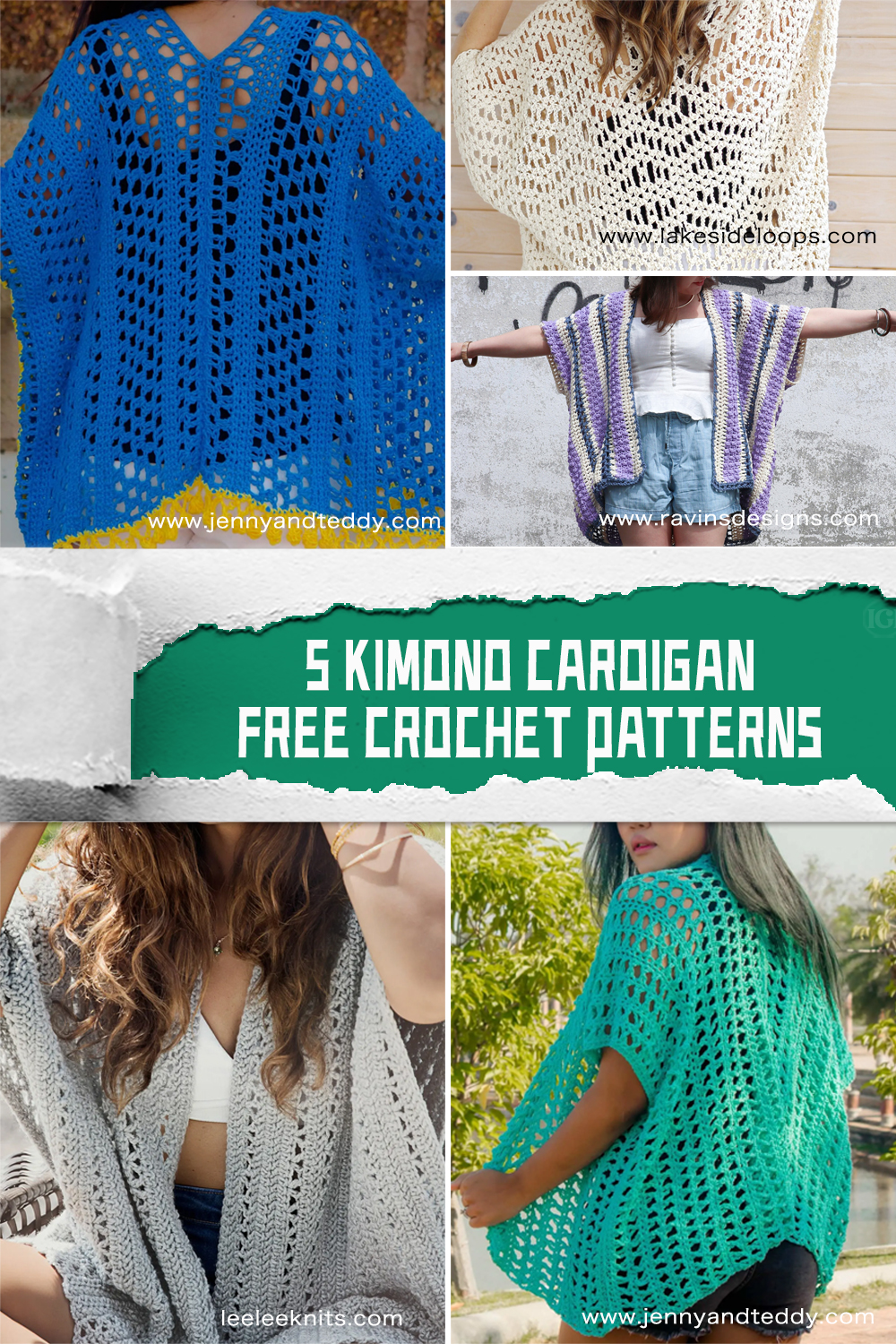 5 FREE Kimono Cardigan Crochet Patterns 