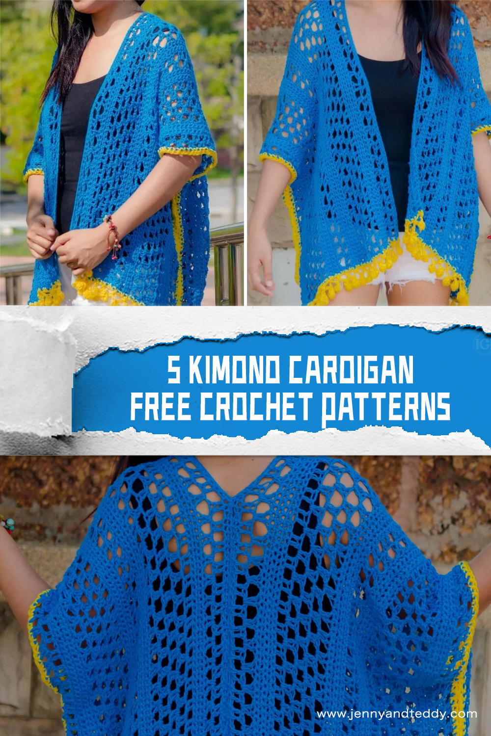5 FREE Kimono Cardigan Crochet Patterns