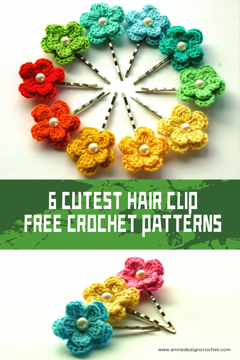 6 Cutest Hair Clip FREE Crochet Patterns