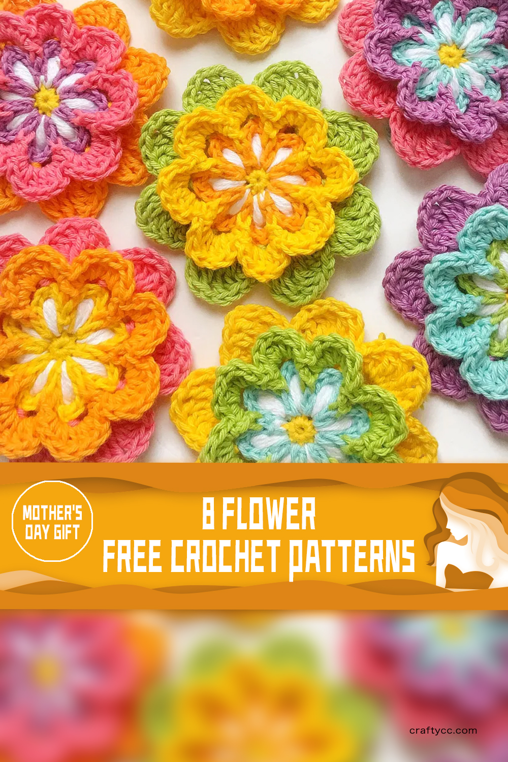 Mother's Day Gift - 8 Flower FREE Patterns