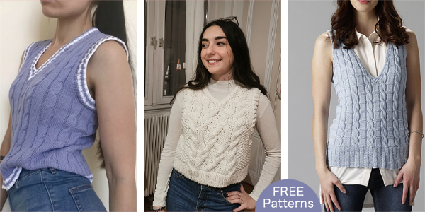 FREE Cable Vest Knitting Patterns
