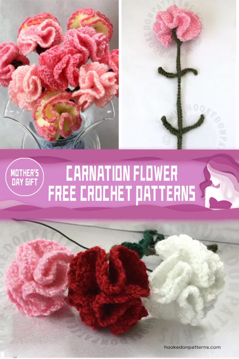 FREE Carnation Flower Crochet Patterns