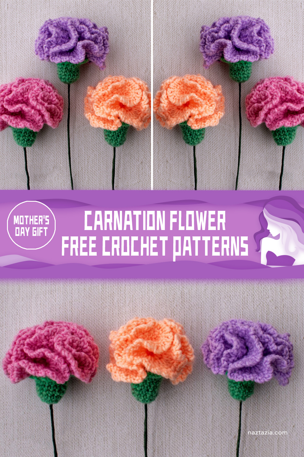 FREE Carnation Flower Crochet Patterns