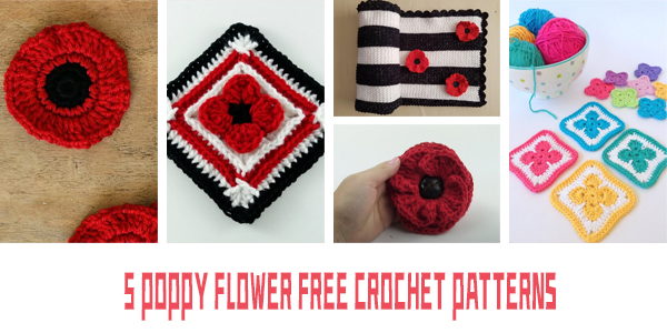 5 FREE Poppy Flower Crochet Patterns