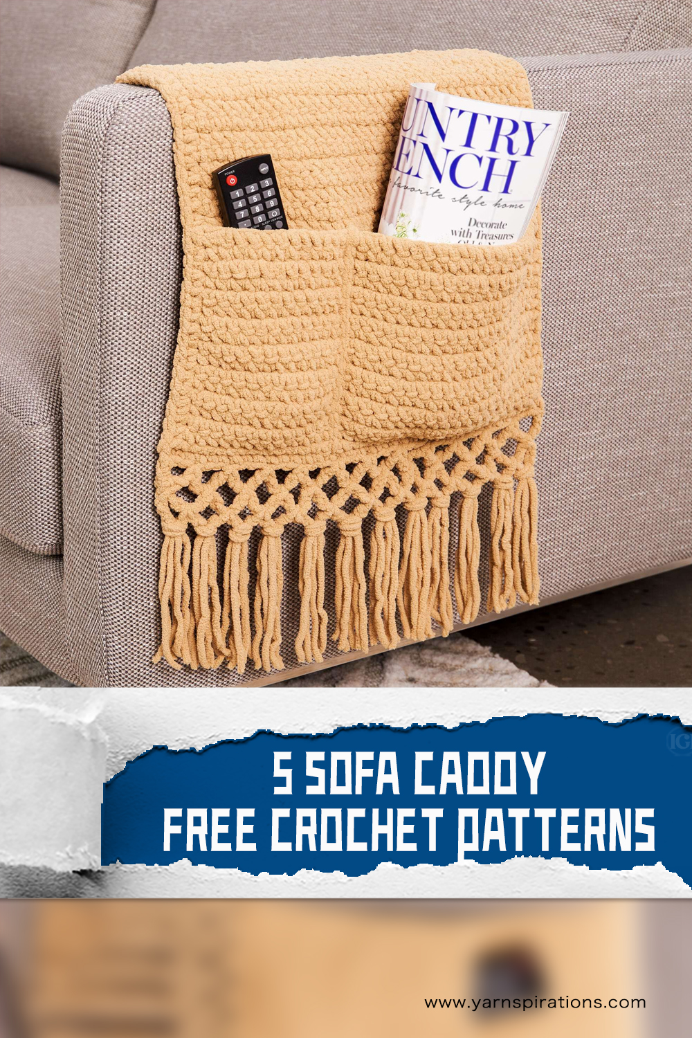 5 FREE Sofa Caddy​ Crochet Patterns