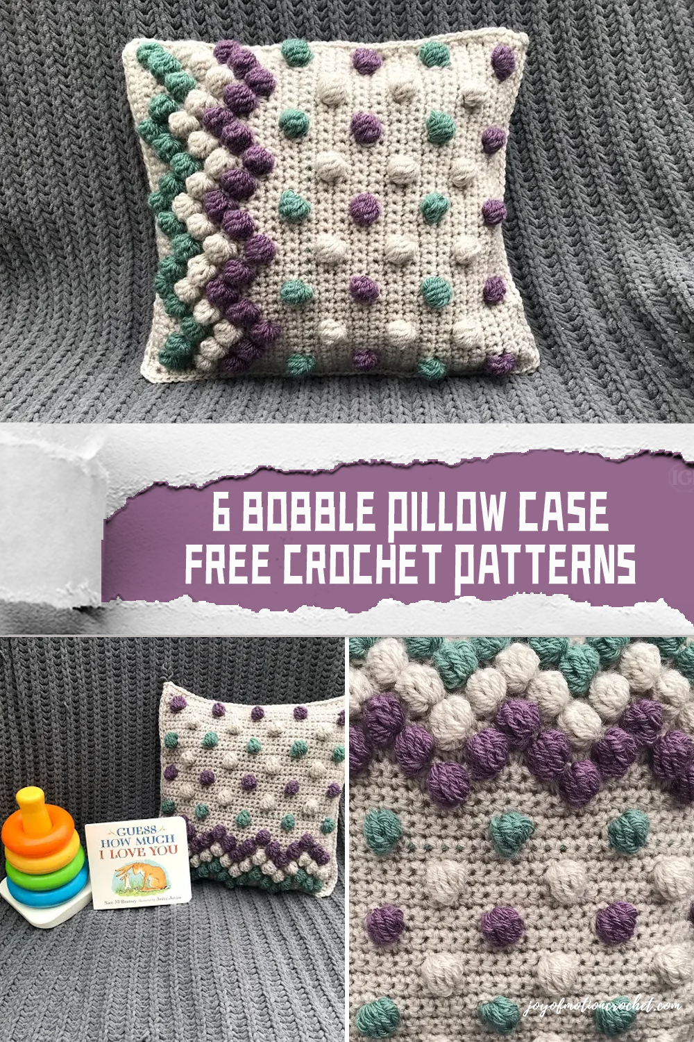6 Bobble Pillow Case FREE Crochet Patterns