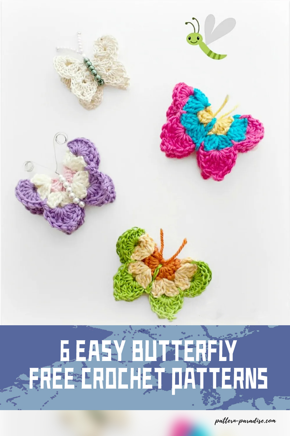 6 Easy Butterfly FREE Crochet Patterns 