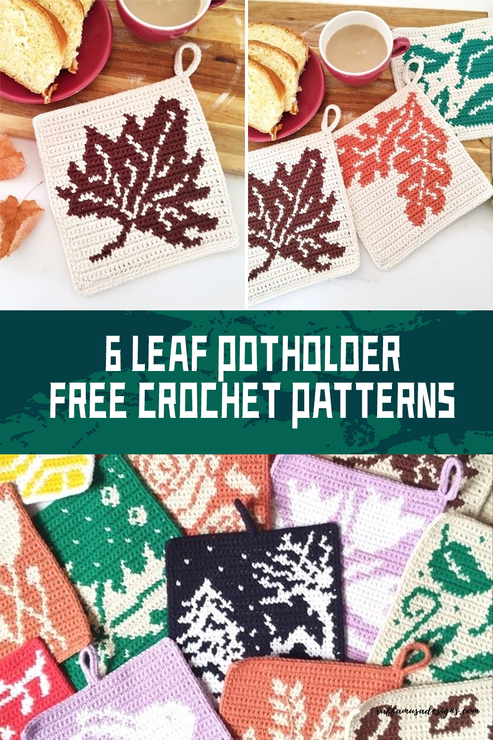 Tapestry Crochet Maple Leaf Potholder free pattern