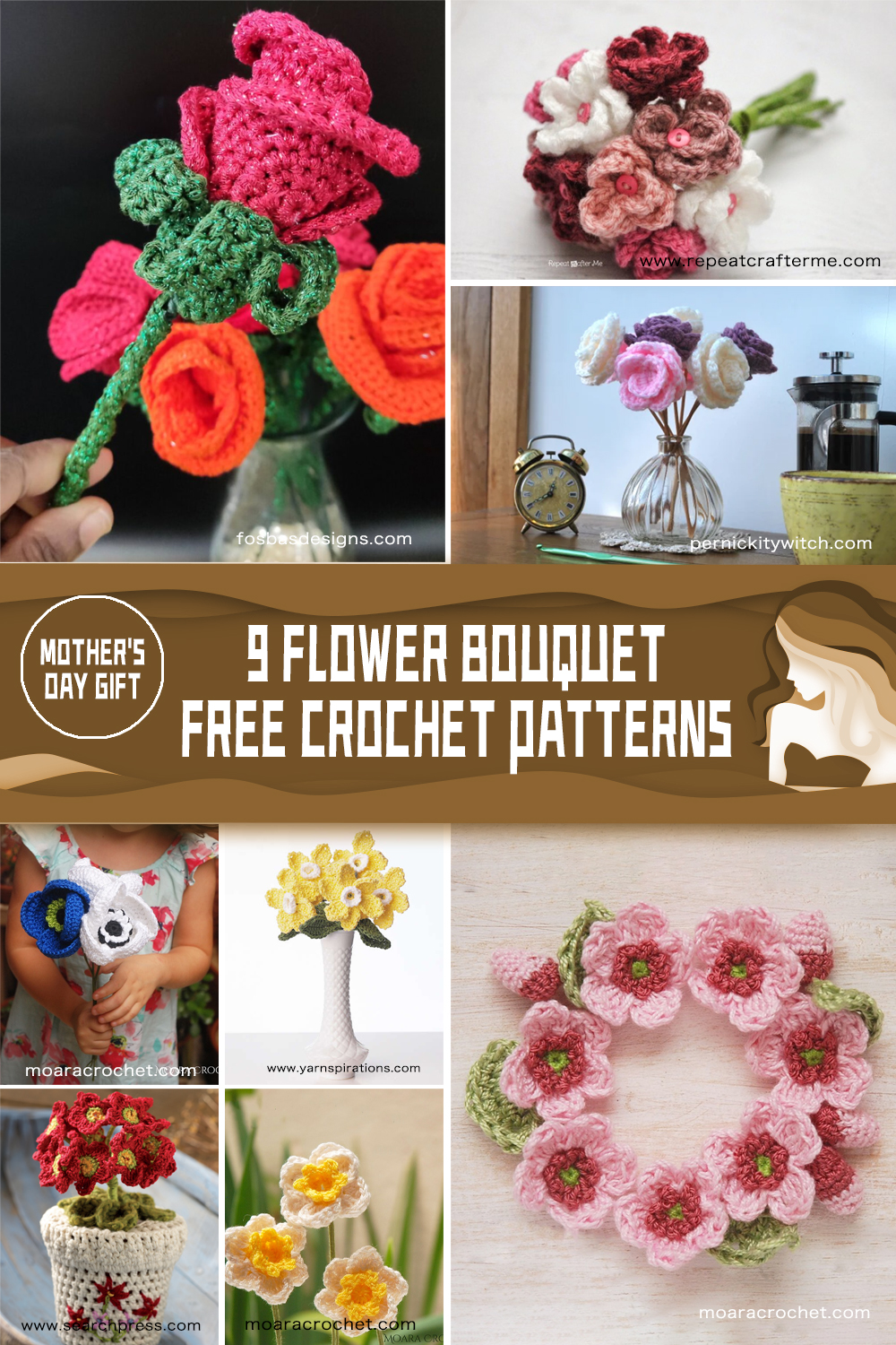 9 FREE Flower Bouquet Crochet Patterns 