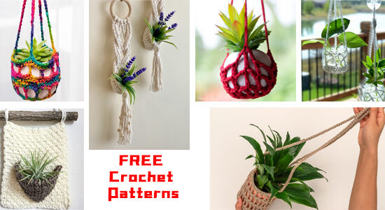 9 Mini Plant Hanger FREE Crochet Patterns