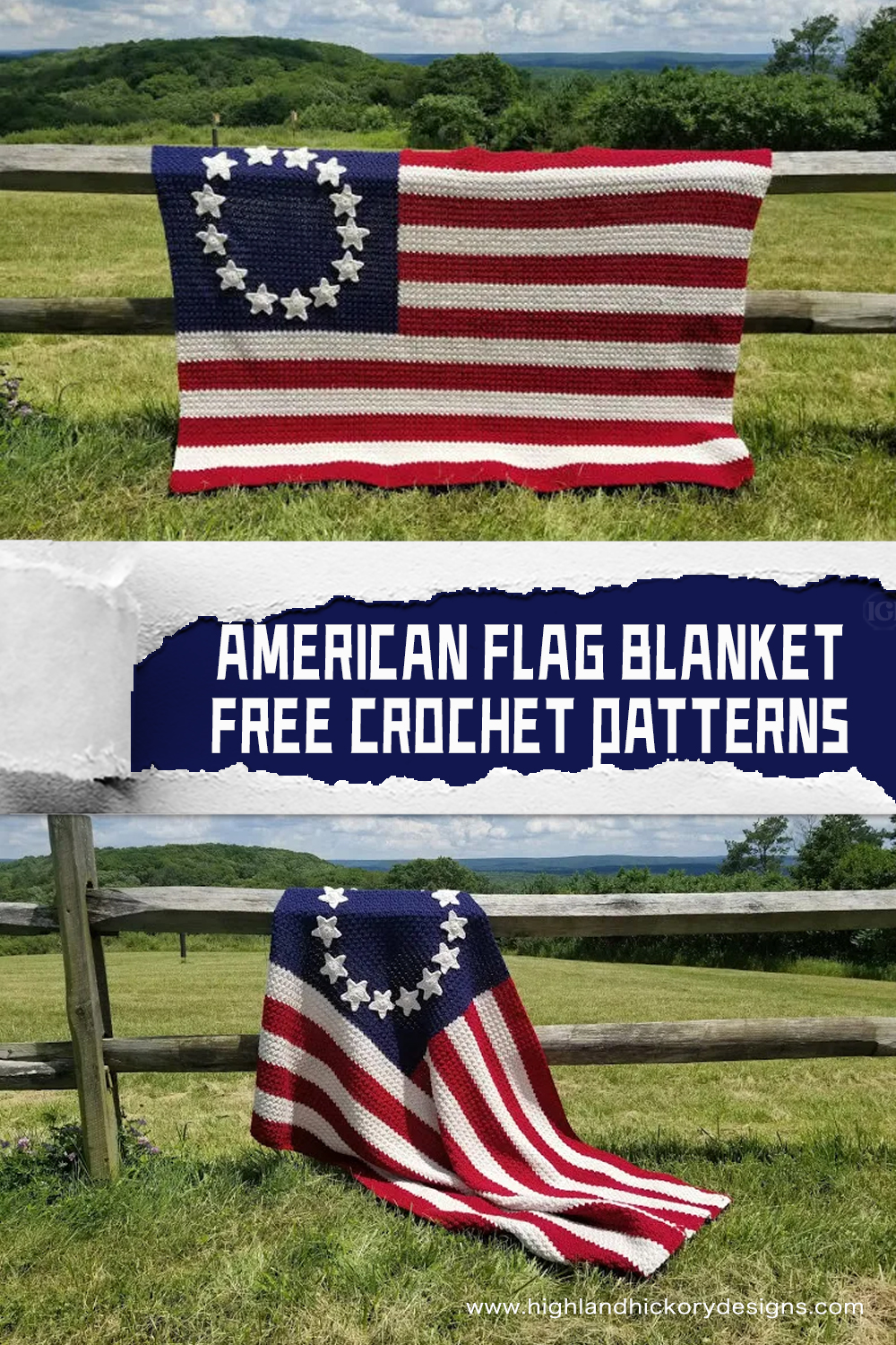 OLD GLORY Americana Flag AFGHAN  FREE Pattern 