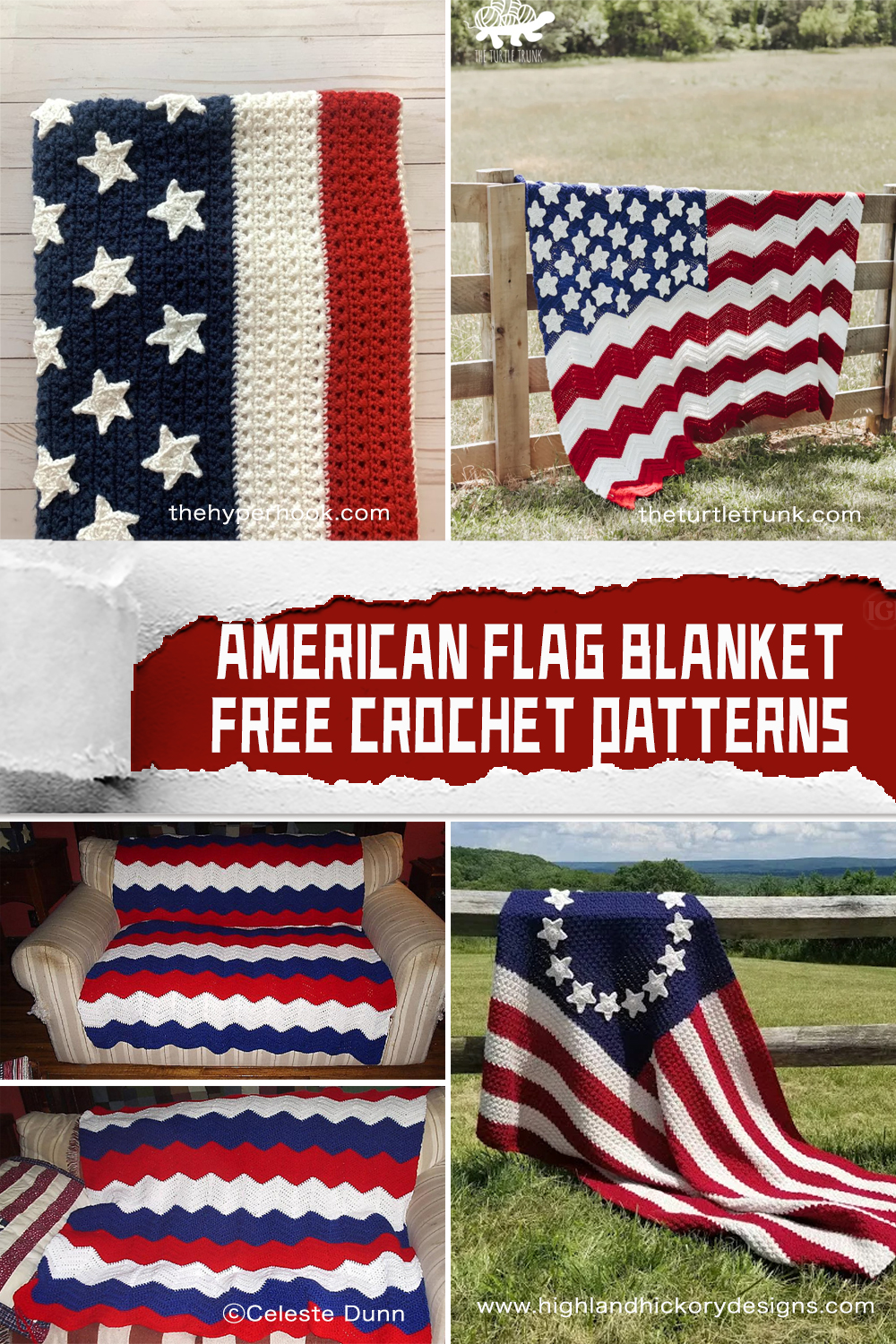 Crochet American Flag Blanket FREE Patterns