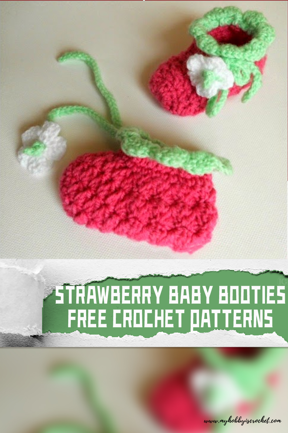 FREE Crochet Strawberry Baby Booties Patterns