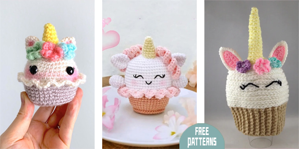 FREE Unicorn Cupcake Crochet Patterns