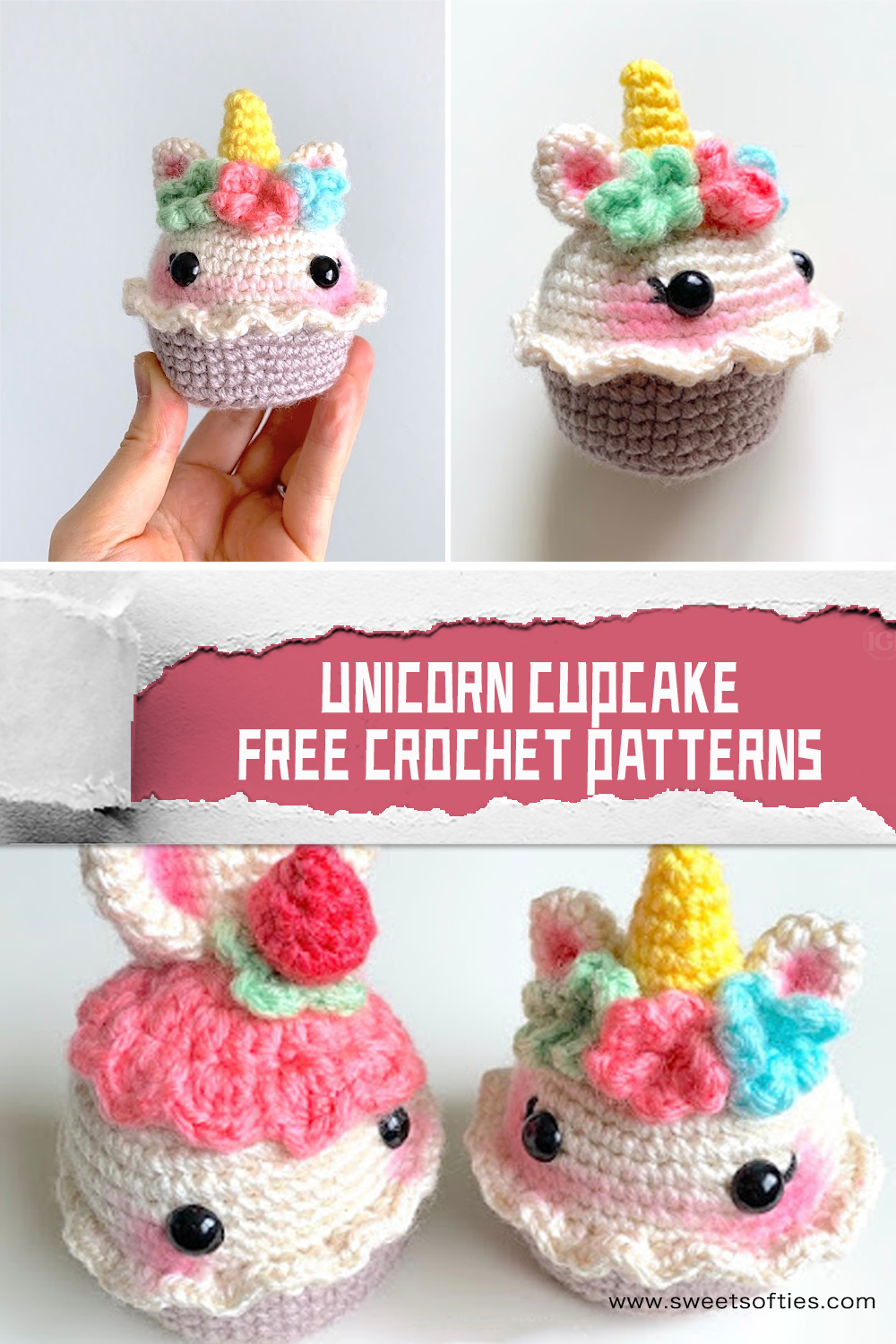 FREE Unicorn Cupcake Crochet Patterns 