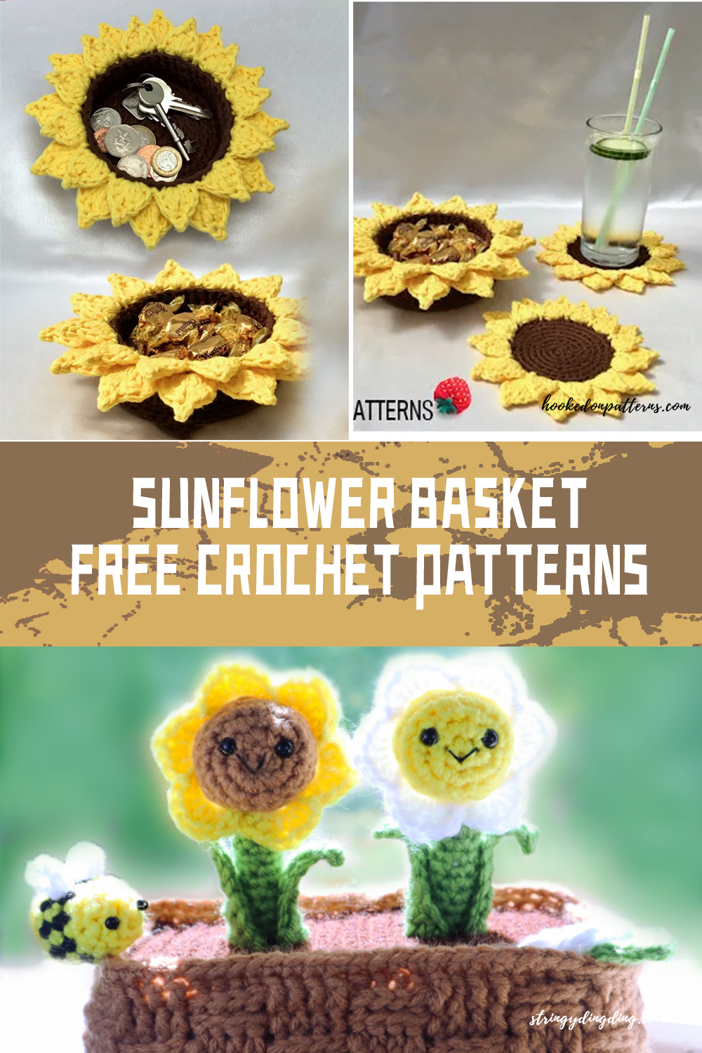 Sunflower Basket FREE Crochet Patterns