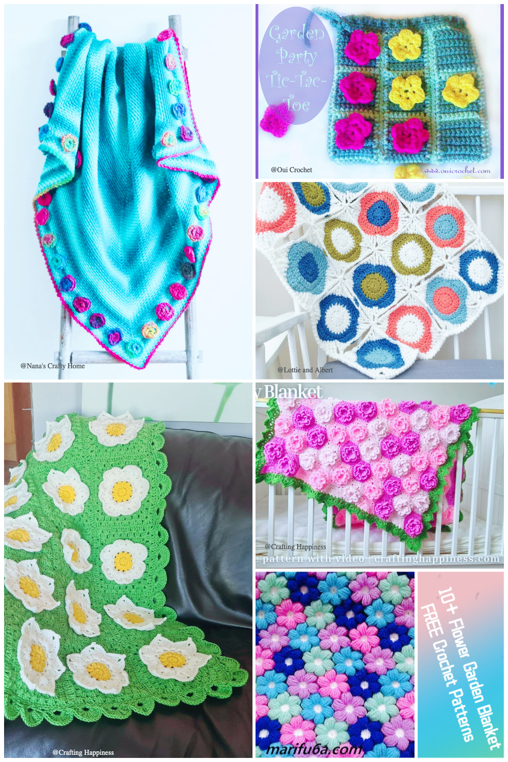 10+ Flower Garden Blanket FREE Crochet Patterns
