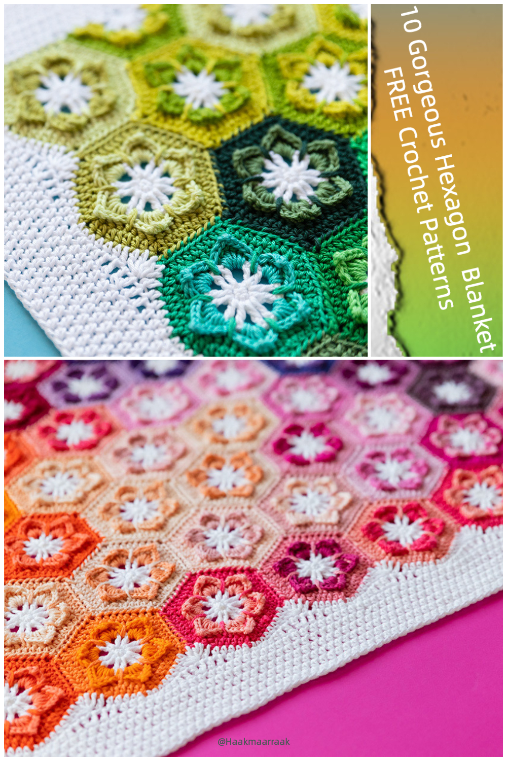 10 Gorgeous Hexagon Blanket FREE Crochet Patterns 