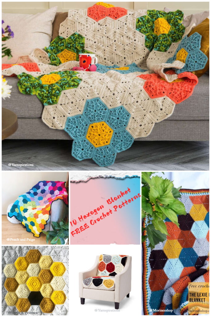 10 Gorgeous Hexagon Blanket FREE Crochet Patterns