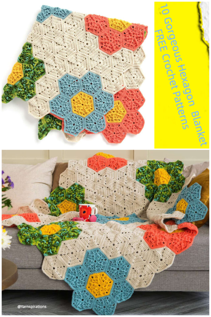 10 Gorgeous Hexagon Blanket FREE Crochet Patterns