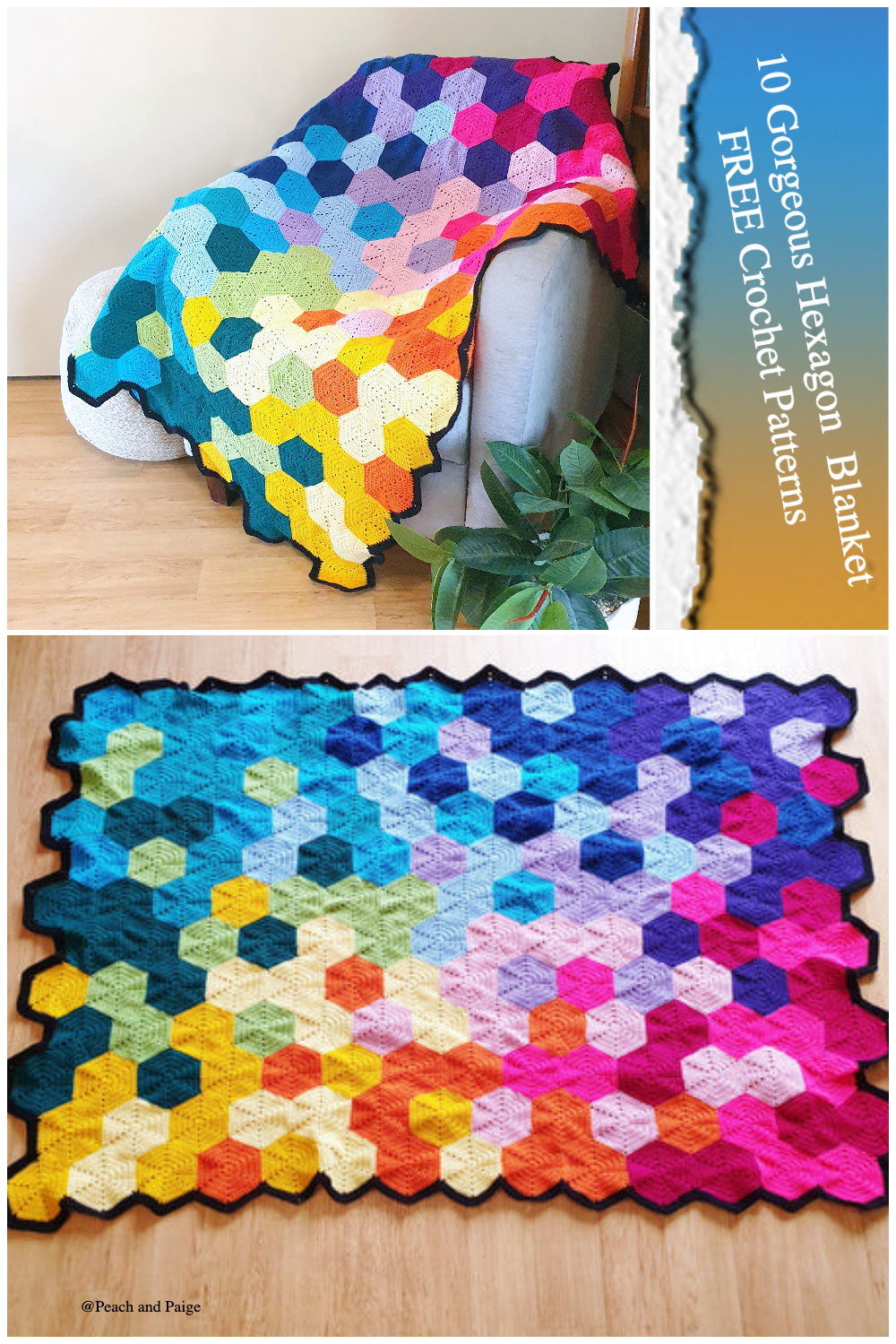 10 Gorgeous Hexagon Blanket FREE Crochet Patterns 