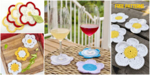 6 Flower Coaster FREE Crochet Patterns