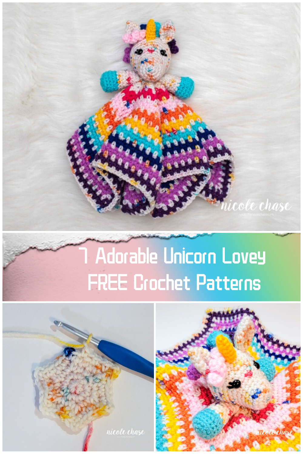 7 Unicorn Lovey FREE Crochet Patterns
