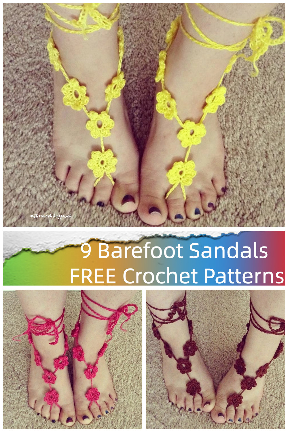 9 Barefoot Sandals FREE Crochet Patterns  